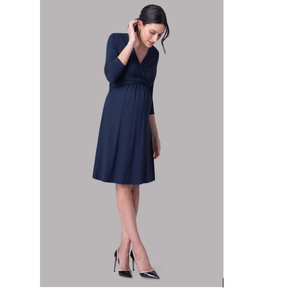 Seraphine Farrah Jersey Dress in Navy Size 8 NWT